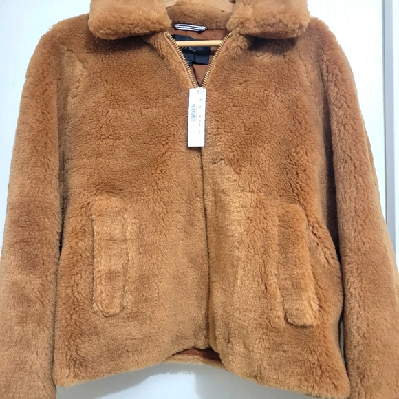 J. Crew Jackets & Blazers - J. Crew Cropped Teddy Jacket, Brown, XXL